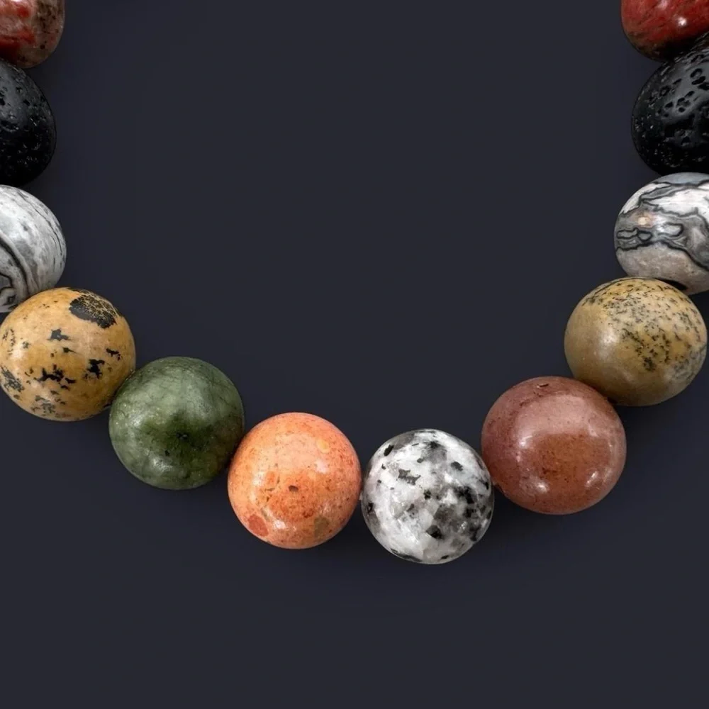 Mixed Gemstone Bead Bracelet 10mm